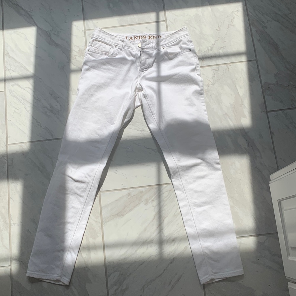 Women’s White Lands End jeans size 2P fit 1